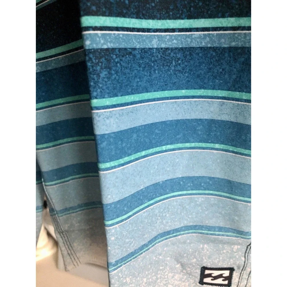Billabong Recycler All Day Pro Performance Board Shorts Blue Stripe Men's 28 NWT